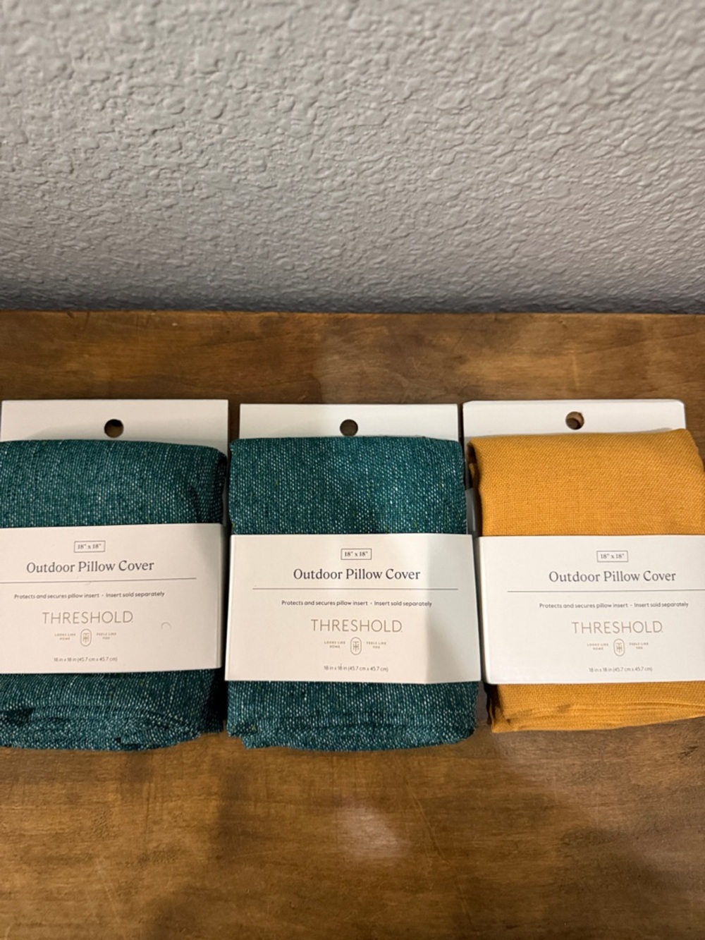 Threshold Outdoor Pillow Covers - Green & Mustard